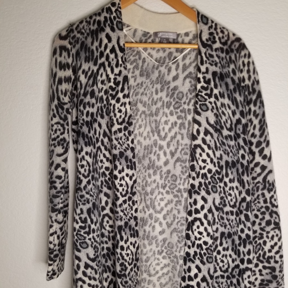 Cashmere by Charter Club leppard print cardigan